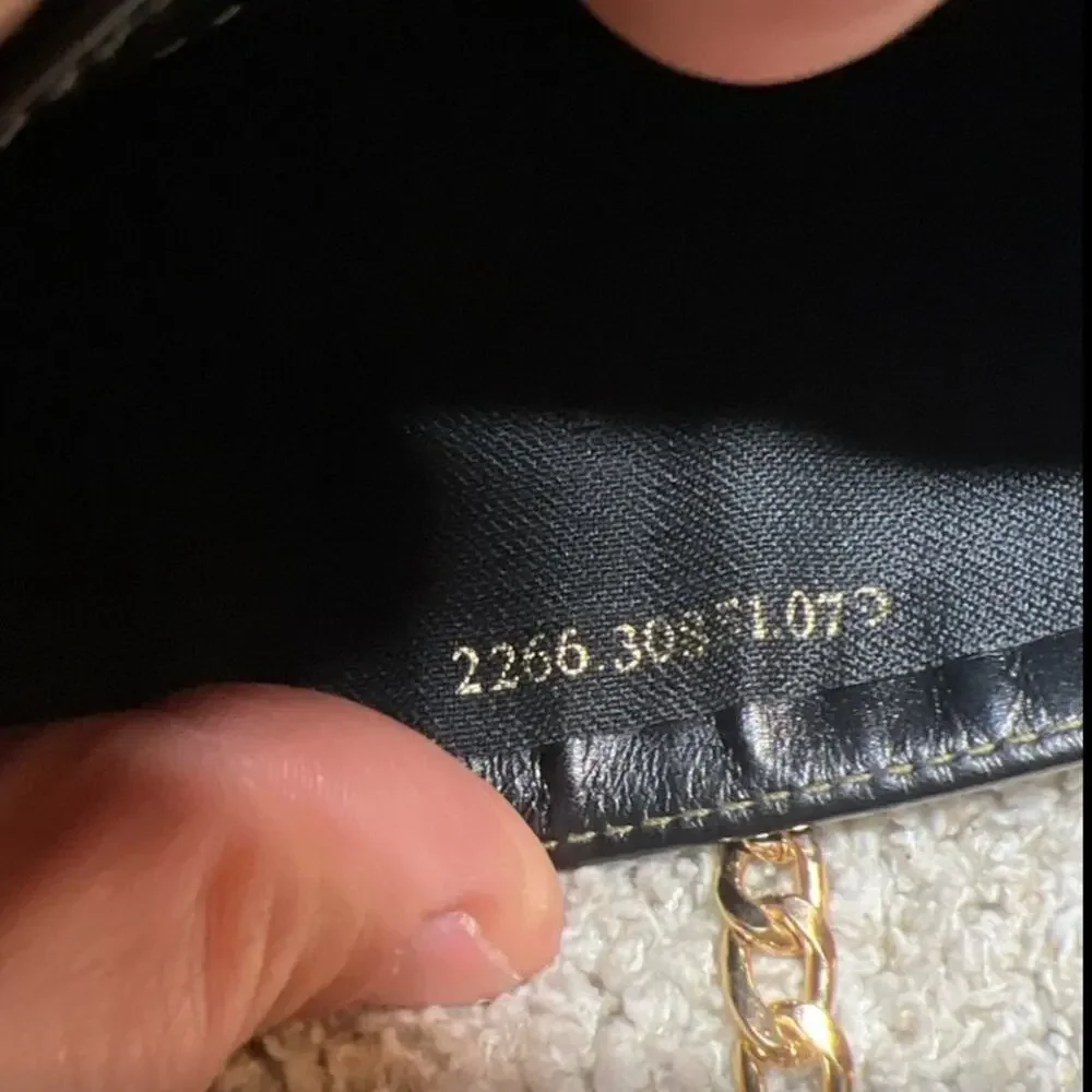 Fendi Black and Taupe Striped Wallet with Removable Gold Tone chain VTG